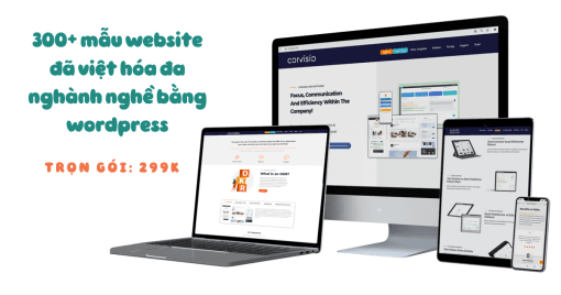 300+ mẫu website đã việt hóa đa nghành nghề bằng wordpress
